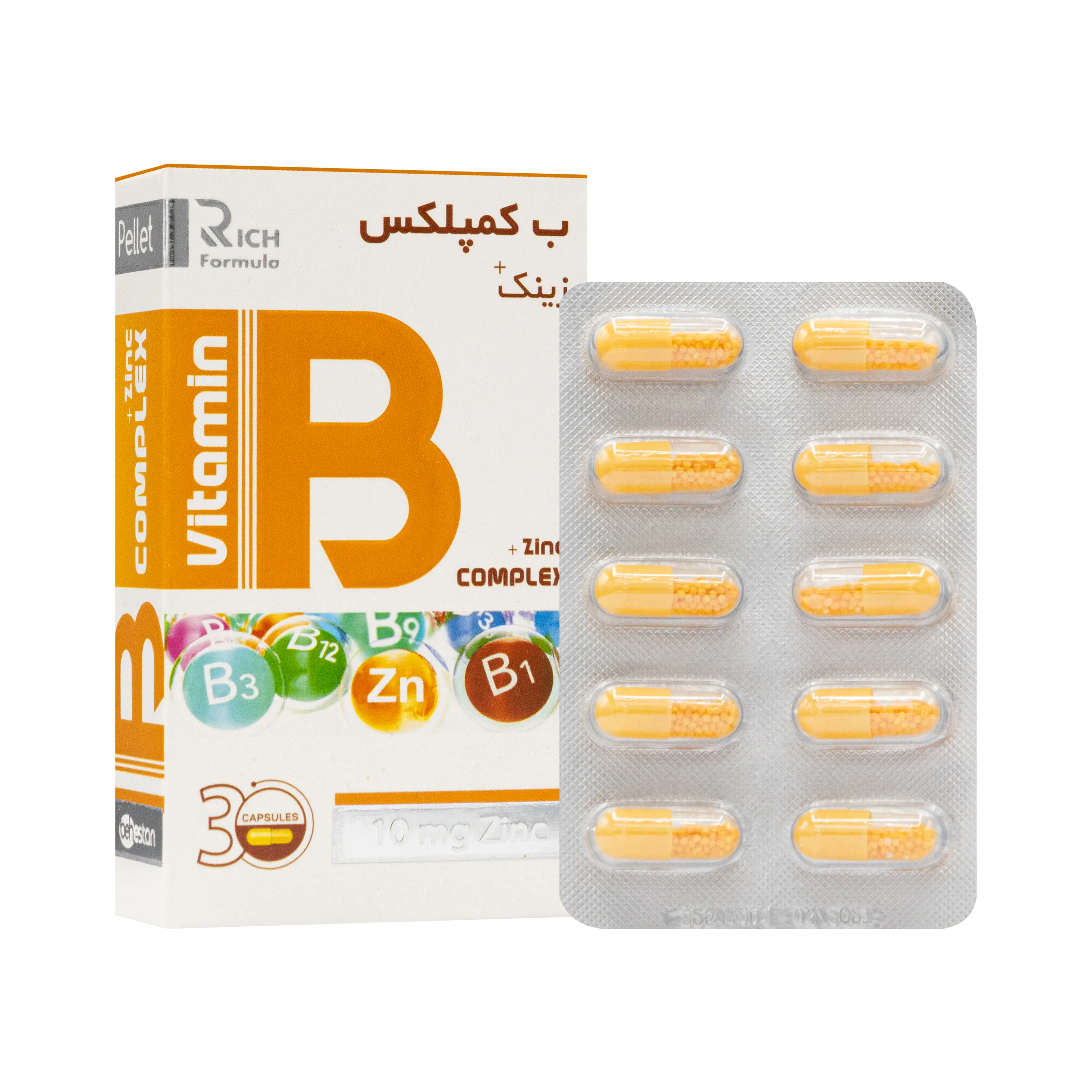 کپسول ب کمپلکس و زینک 30 عددی بهستان